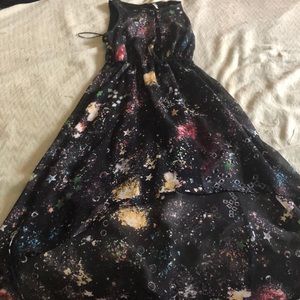 High low Galaxy print dress